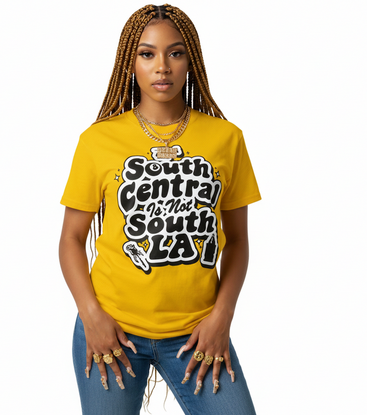 South Central Is Not South LA Statement Tee (Yellow)